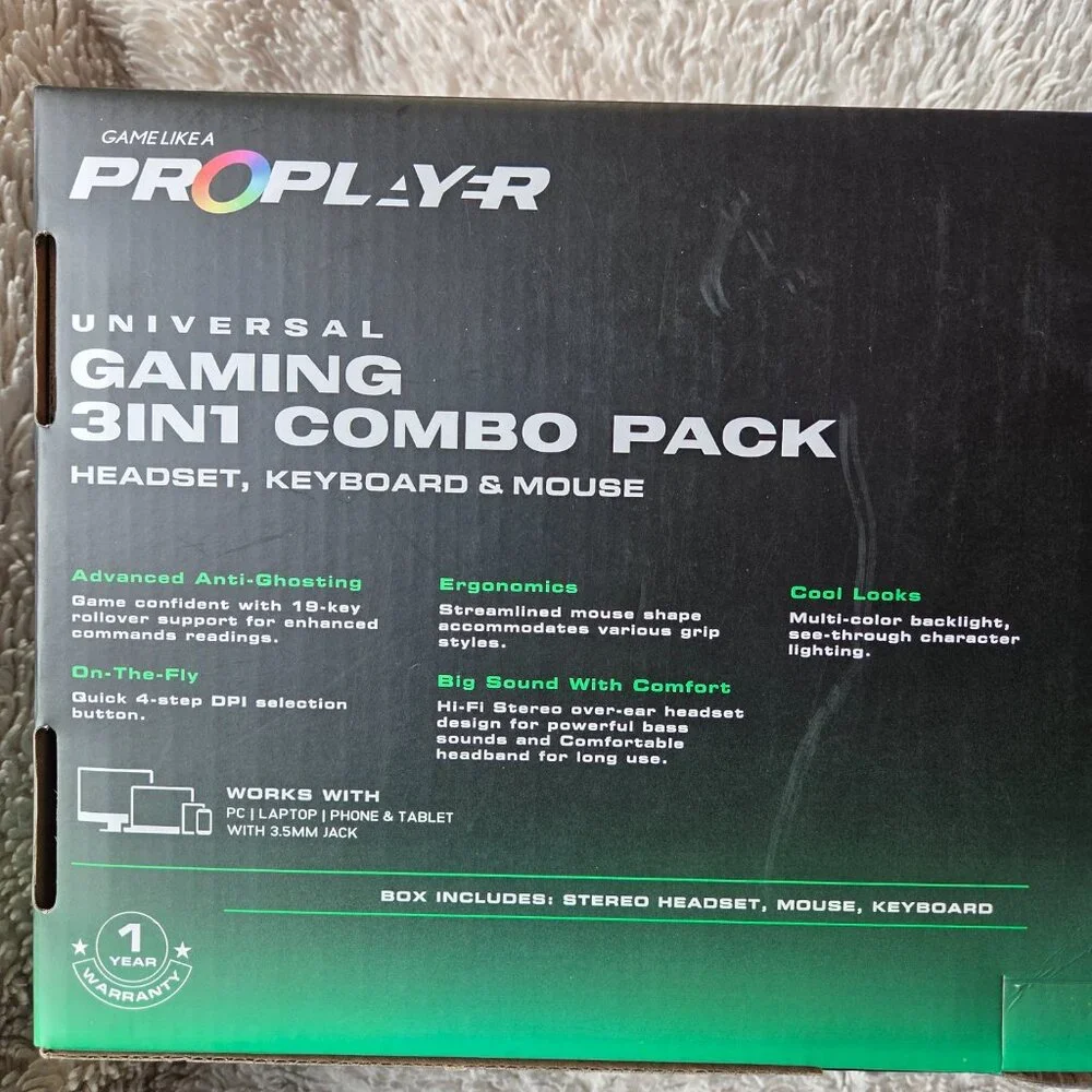ProPlayer Universal Gaming Keyboard and Mouse, Like New